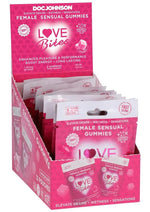 Load image into Gallery viewer, Love Bites Female Sensual Gummies - Strawberry - 12 Packs Per Box/2 Count/Pack
