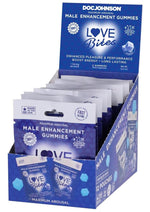 Load image into Gallery viewer, Love Bites Male Sensual Gummies - Raspberry - 12 Packs Per Box/2 Count/Pack
