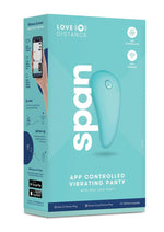 Load image into Gallery viewer, Love Distance Span App Controlled Rechargeable Panty Vibe - Aqua/Blue - One Size
