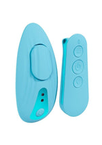 Load image into Gallery viewer, Loveline Celeste Rechargeable Silicone Panty Vibe with Remote - Blue
