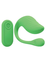 Load image into Gallery viewer, Loveline Velvet G-Spot 10 Function Silicone Rechargeable Vibrator with Remote - Green
