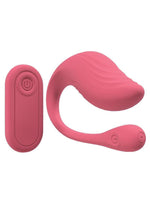 Load image into Gallery viewer, Loveline Velvet G-Spot 10 Function Silicone Rechargeable Vibrator with Remote Control - Pink