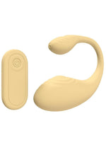 Load image into Gallery viewer, Loveline Wave C-Shape 10 Function Rechargeable Silicone Vibrator with Remote Control - Yellow