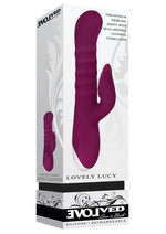 Load image into Gallery viewer, Lovely Lucy Rechargeable Silicone Dual Vibrator with Clitoral Stimulator - Red
