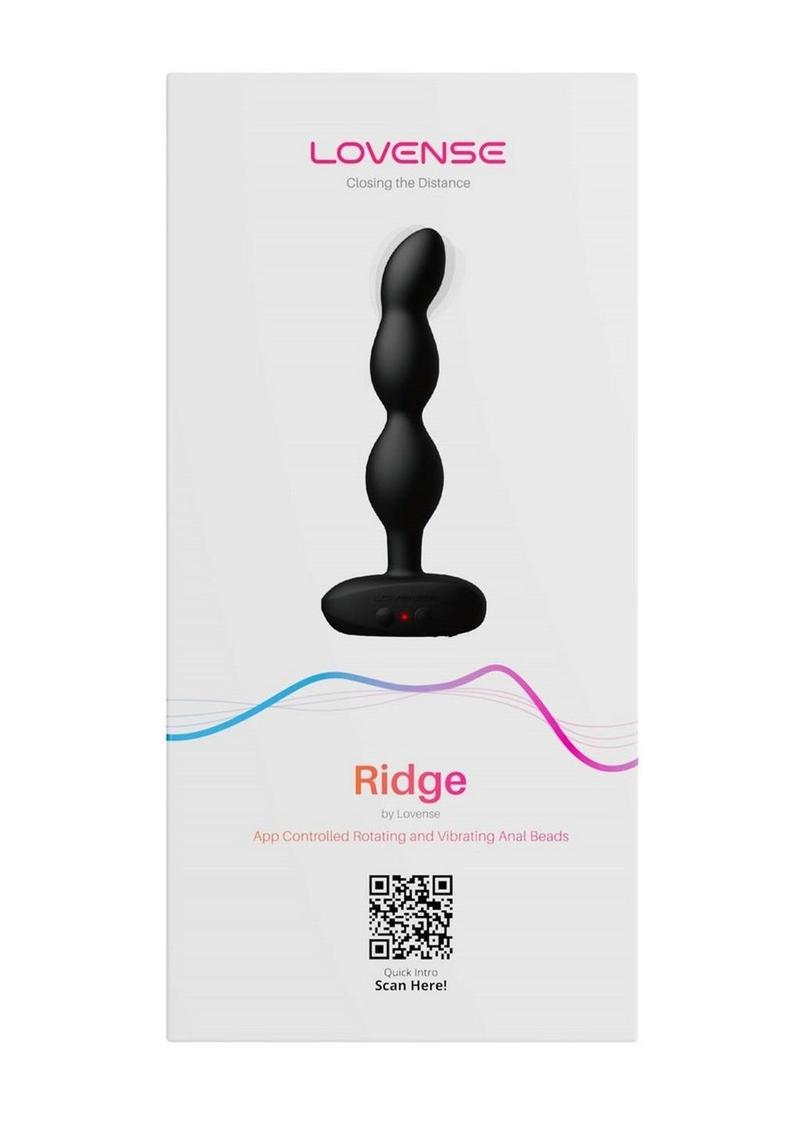 Lovense Ridge Rechargeable Silicone App Control Rotating Anal Beads - Black