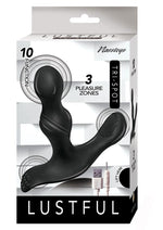 Load image into Gallery viewer, Lustful Tri-Spot Silicone Rechargeable Vibrator - Black
