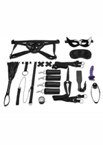 Load image into Gallery viewer, Lux Fetish Everything You Need Bondage In-A-Box Bedspreader - Black - 12 Piece Set/Set