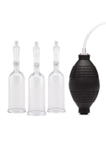 Load image into Gallery viewer, Lux Fetish Nipple Suckers with Clitoral Pump - Black/Clear