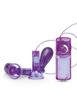 Load image into Gallery viewer, Lux Fetish Remote Control Vibrating Nipple Suckers - Purple