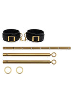 Load image into Gallery viewer, Lux Fetish Solid Gold Expandable Spreader Bar Set with Detachable Leatherette Cuffs
