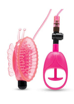 Load image into Gallery viewer, Lux Fetish Vibrating Butterfly Pussy Pump with Quick Release - Black/Pink