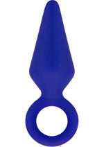 Load image into Gallery viewer, Luxe Candy Rimmer Silicone Butt Plug - Blue/Indigo - Small