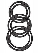 Load image into Gallery viewer, Mack Tuff Cockswellers Silicone Cock Rings - Black - 3 Piece Set
