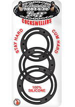 Load image into Gallery viewer, Mack Tuff Cockswellers Silicone Cock Rings - Black - 3 Piece Set
