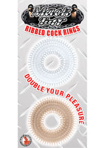 Load image into Gallery viewer, Mack Tuff Ribbed Cock Rings - Clear/Smoke - 2 Pack
