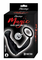 Load image into Gallery viewer, Magic Remote Controlled Slimfit Rechargeable Silicone Anal Plug - Black
