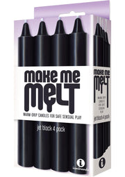 Make Me Melt Warm-Drip Candles (4 Pack) - Jet - Black