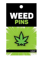 Load image into Gallery viewer, Marijuana Leaf Green Enamel Pin - Black/Green