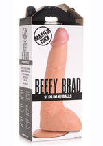 Load image into Gallery viewer, Master Cock Beefy Brad Dildo with Balls - Vanilla - 9in

