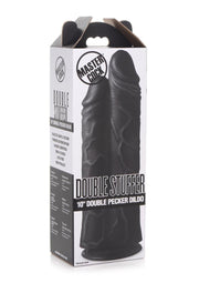 Master Cock Double Stuffer Double Pecker Dildo - Black - 10in