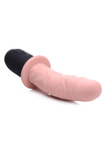 Load image into Gallery viewer, Master Series 10x Vibrating and Thrusting Silicone Rechargeable Dildo with Handle - Vanilla - 10in
