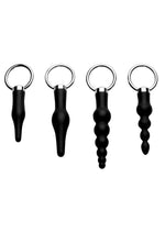 Load image into Gallery viewer, Master Series 4 Piece Anal Rimmer Ringed Silicone Kit - Black