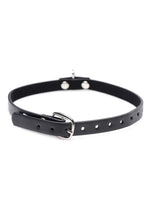 Load image into Gallery viewer, Master Series Collared Vixen Silver Ring Leather Slim Choker
