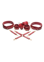 Load image into Gallery viewer, Master Series Crimson Captive Thigh, Wrist, Ankle Hog Tie Restraints - Metal/Red