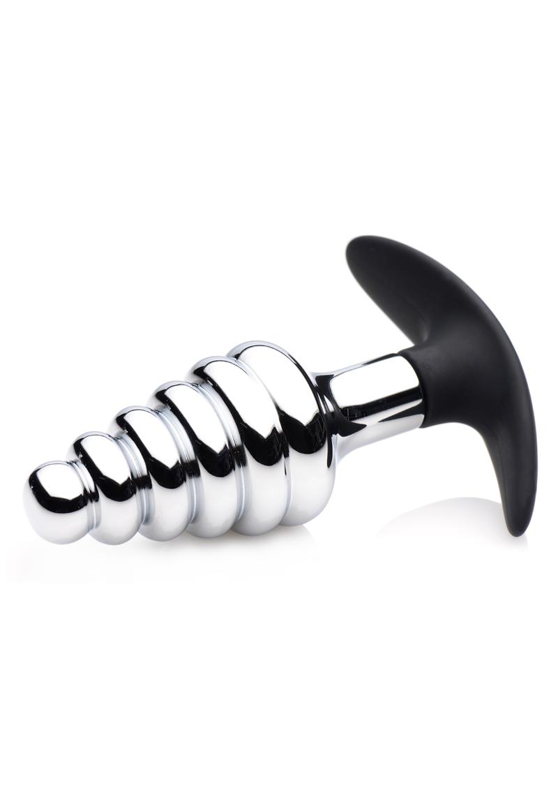 Master Series Dark Hive Metal and Silicone Anal Plug - Metal/Silver