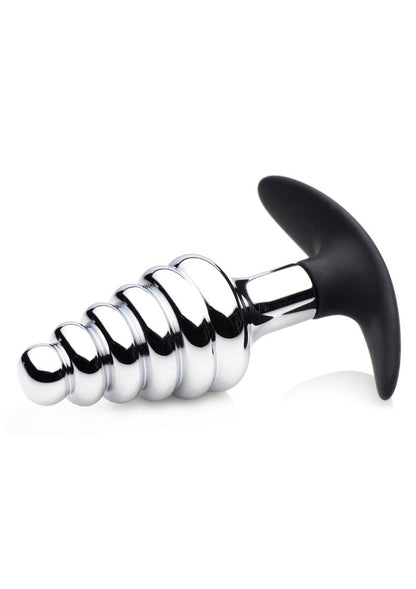 Master Series Dark Hive Metal and Silicone Anal Plug - Metal/Silver