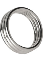 Load image into Gallery viewer, Master Series Echo Stainless Steel Triple Cockring - Silver - 2in
