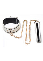 Load image into Gallery viewer, Master Series Kink In The Dark Glowing Collar and Leash - Black/Glow In The Dark/White
