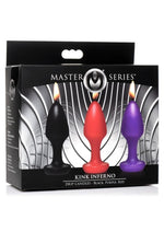 Load image into Gallery viewer, Master Series Kink Inferno Drip Candles - Black/Purple/Red