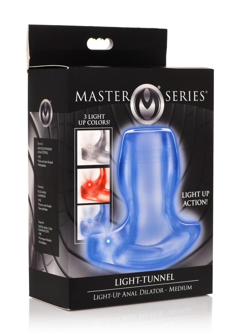 Master Series Light-Tunnel Light-Up Anal Dilator - Clear - Medium