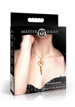 Load image into Gallery viewer, Master Series Possession Chastity Key Necklace - Gold/Red