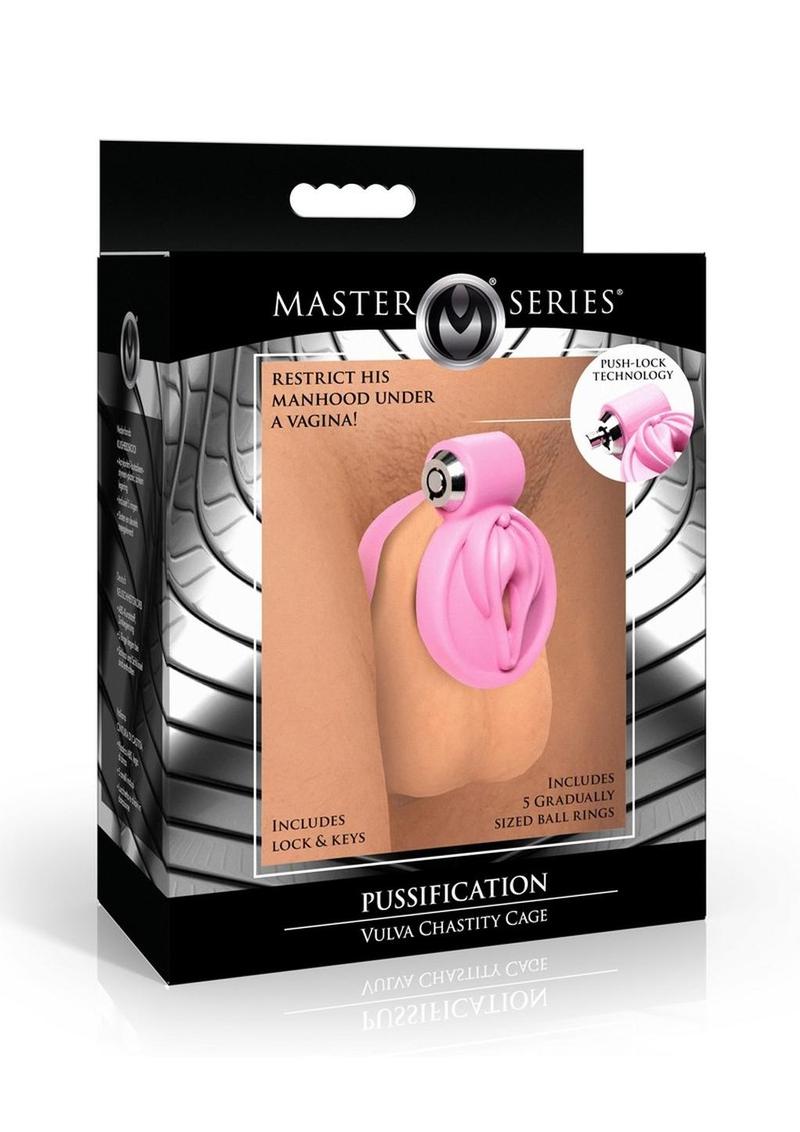 Master Series Pussification Vulva Chastity Cage - Pink