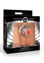 Load image into Gallery viewer, Master Series Pussy Boy Metal Chastity Cage Stainless - Silver/Steel/Vanilla