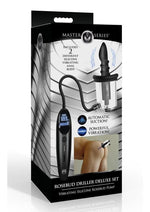 Load image into Gallery viewer, Master Series Rosebud Driller Deluxe Set Vibrating Silicone Rosebud Pump - Black