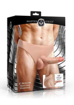Load image into Gallery viewer, Master Series Slim Hollow Silicone Strap-On - Vanilla - 6.2in
