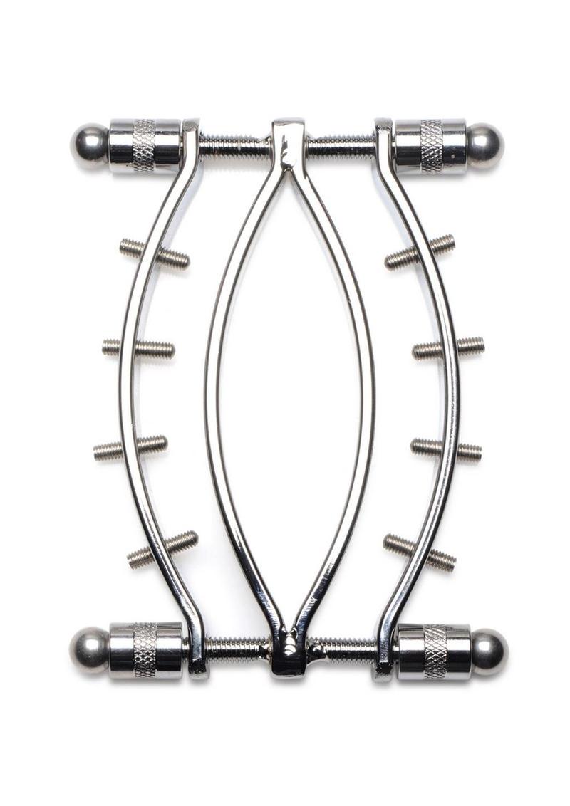 Master Series Spread 'Em Poker Stainless Steel Labia Clamp with Adjustable Pressure Screws