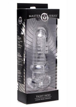 Load image into Gallery viewer, Master Series Tight Hole Ribbed Penis Sheath - Clear
