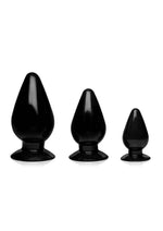 Load image into Gallery viewer, Master Series Triple Cones Anal Plug - Black - Set
