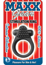 Load image into Gallery viewer, Maxx Gear Stimulation Ring Silicone Vibrating Cock Ring - Black
