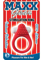Load image into Gallery viewer, Maxx Gear Stimulation Ring Silicone Vibrating Cock Ring - Red
