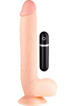 Load image into Gallery viewer, Maxx Men Vibrating Curved Dildo - Flesh/Vanilla - 11in
