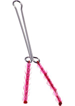 Load image into Gallery viewer, ME YOU US Squeeze and Please Beaded Body Clip - Pink/Silver
