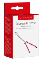 Load image into Gallery viewer, ME YOU US Squeeze and Please Beaded Body Clip - Pink/Silver
