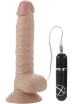 Load image into Gallery viewer, Mr Just Right Vibrating Dildo with Bullet - Vanilla - 6.25in
