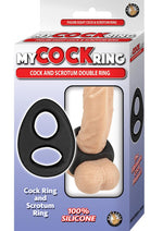 Load image into Gallery viewer, My Cockring Double Ring Silicone Cock and Scrotum Ring - Black
