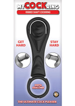 Load image into Gallery viewer, My Cockring Ribbed Shaft Silicone Cock Ring - Black
